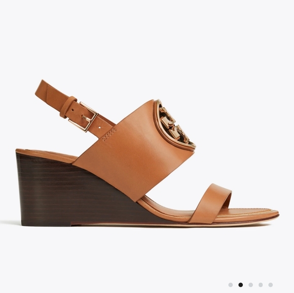 Tory Burch Wedge Heel Logo Sandals - Picture 6 of 11